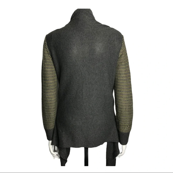 Sandwich_ Button Front Multi Layer  Cardigan Green Grey Size Small - Picture 5 of 5